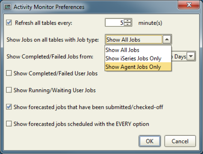 Schedule Activity Monitor (SAM) allows you to see jobs running on your Windows, UNIX, and Linux servers, as well as as/400 jobs.