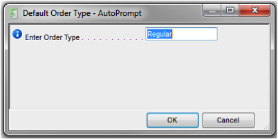 Default Order Type Prompt