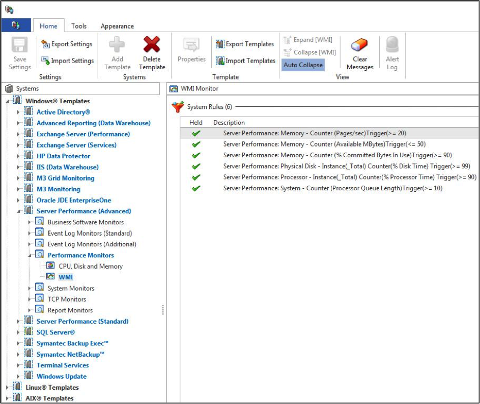 Performance monitoring templates get you up and running fast