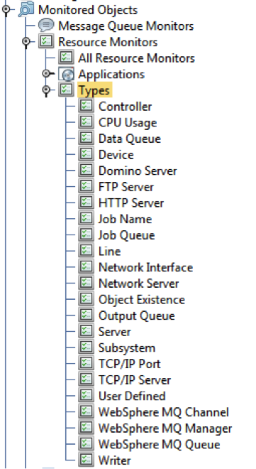 Data queue, writer, and WebSphere MQSeries channel resource monitors