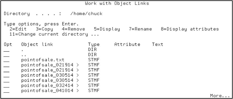 Work with object links in the directory structure using the WRKLNK command.