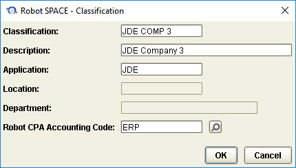 Oracle JD Edwards classification in Robot Space Oracle JD Edwards classification in Robot Space