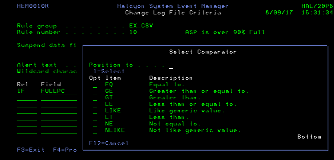 Link criteria in Log File Monitor with Comparators