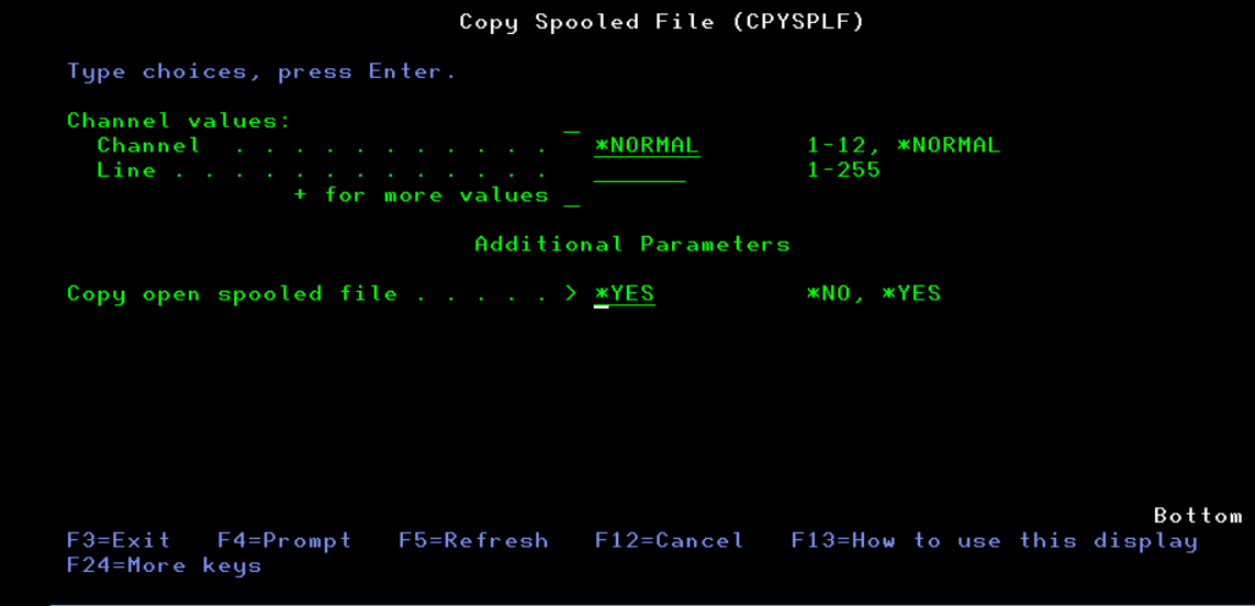 IBM i 7.3 Copy Spooled File Command