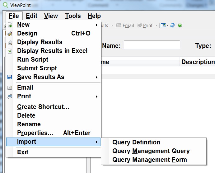 Import Query/400 query definitions in the GUI.