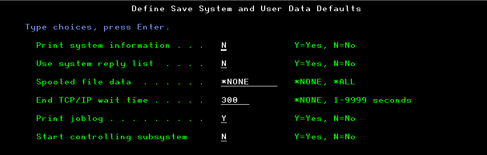 SAVE menu in IBM i 7.4 SAVE menu in IBM i 7.4