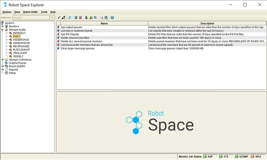 robot space storage audit robot space storage audit