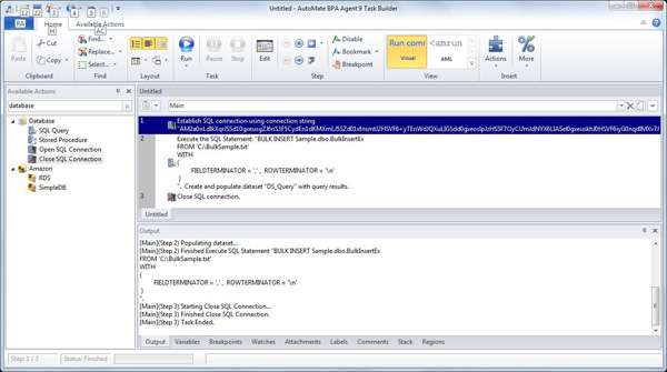 Run SQL Connection Task