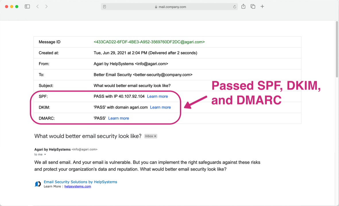 Seguridad de Email HelpSystems
