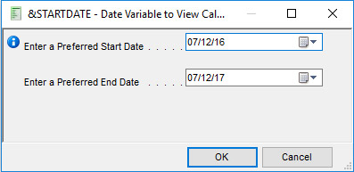 Set your start and end date in Sequel. 