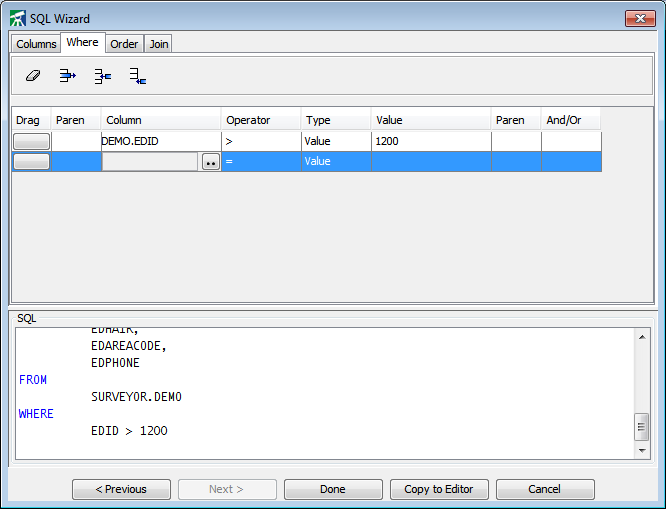 Surveyor/400 SQL Wizard Surveyor/400 SQL Wizard
