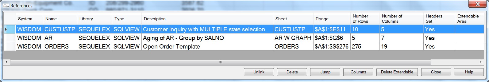 Modify and remove your Sequel views from Excel